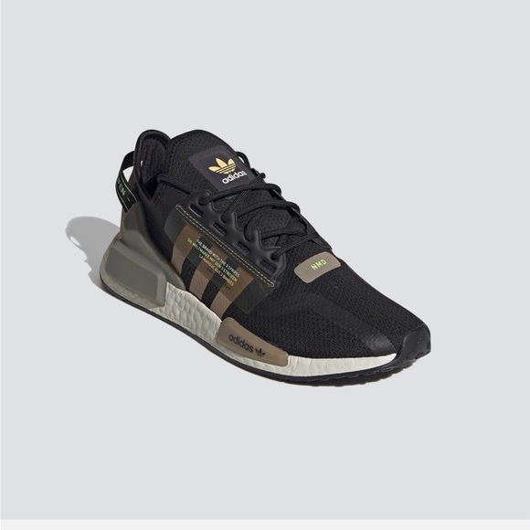 Adidas NMD R1 V2 Core Black Core Black Cardboard Sneakers Shoes Trainers Size 11